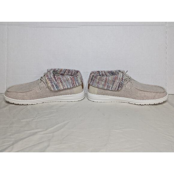 Hey Dude Women’s Wendy Fold Baja Slip-on Boot Size 7 Cream Brown Multicolor - Picture 3 of 12